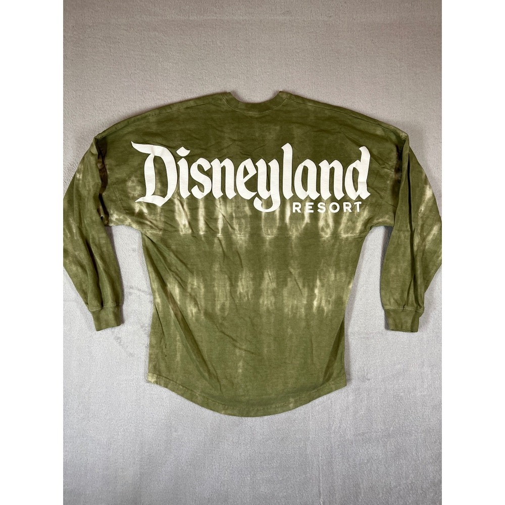 Disney Spirit Jersey Disneyland Resort Olive Green Long Sleeve Oversized Shirt S